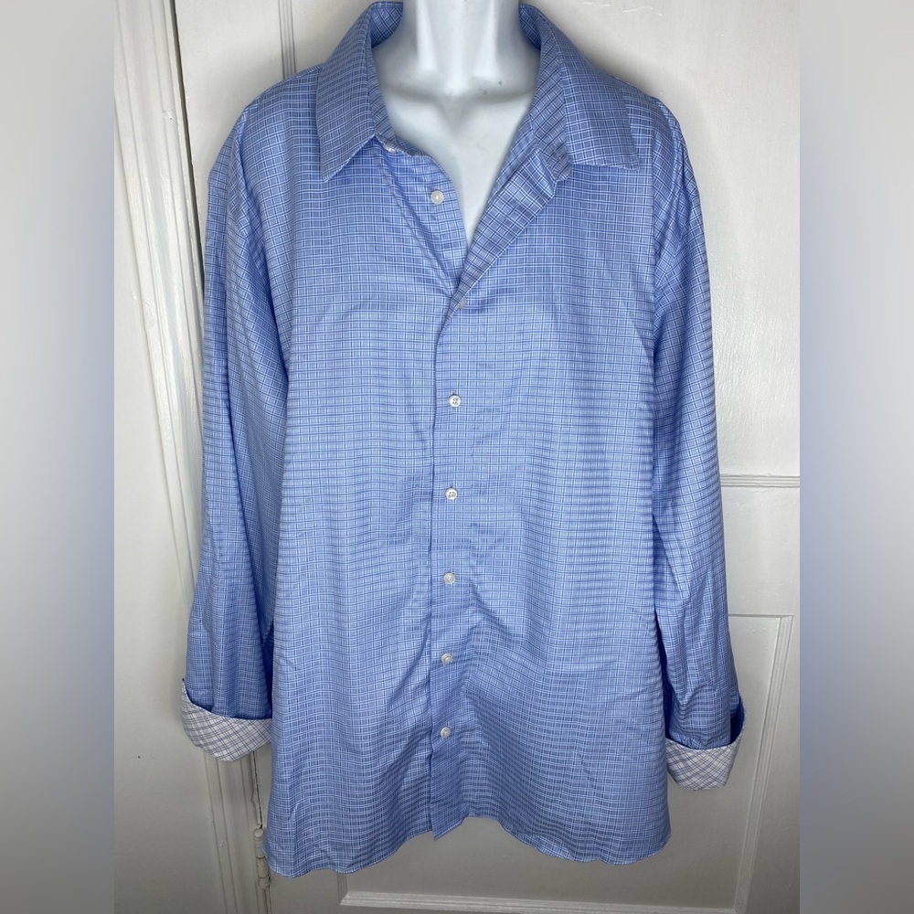 Egara Light Blue Checkered Button Down Shirt